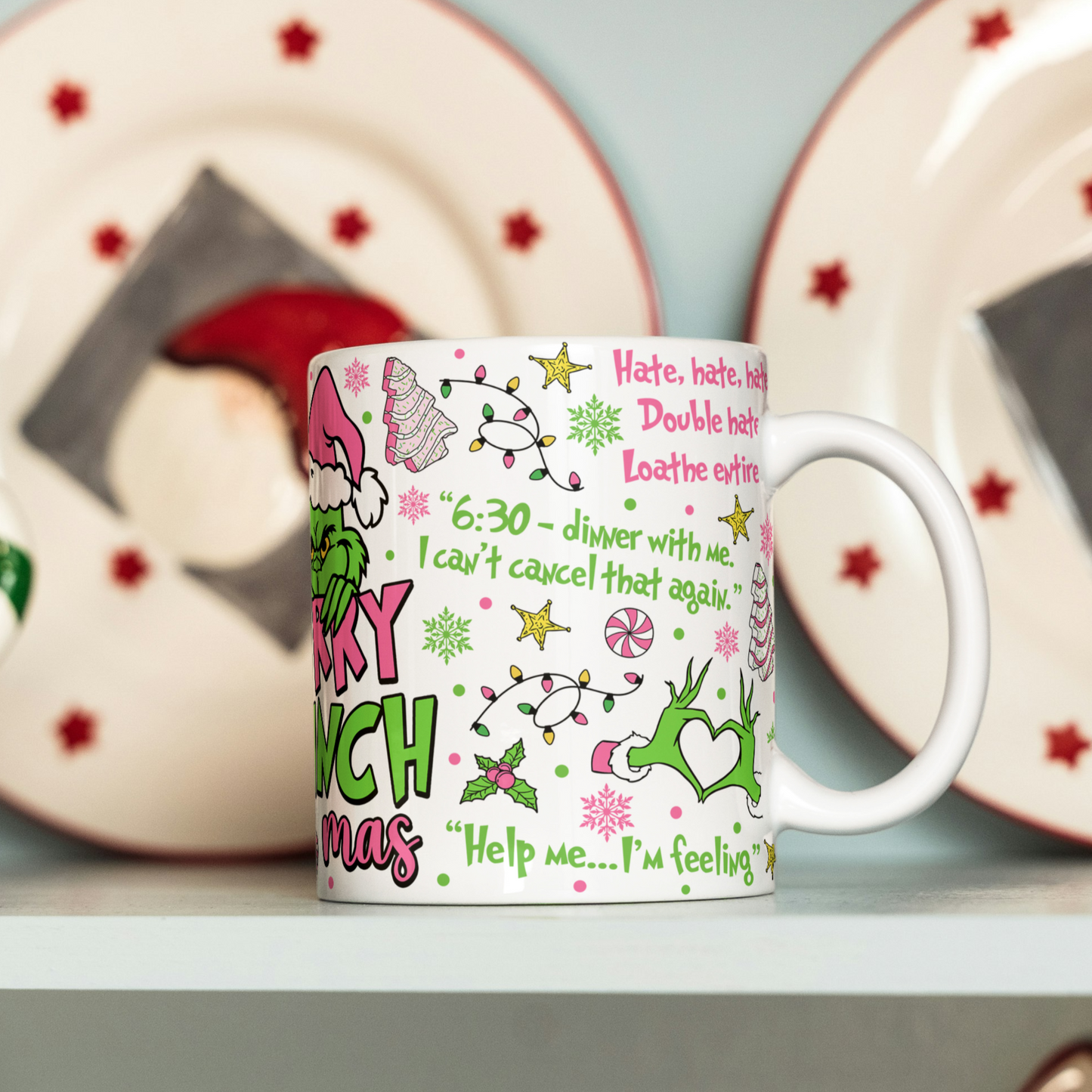 Pink Grinchy Mug