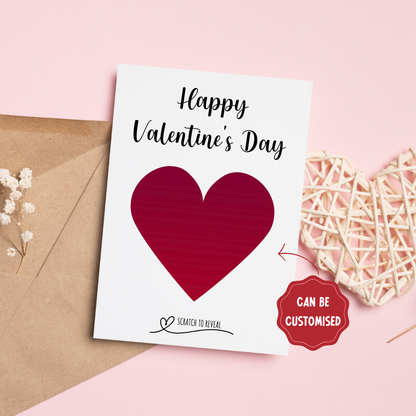 Valentine's Day Heart Scratch Card