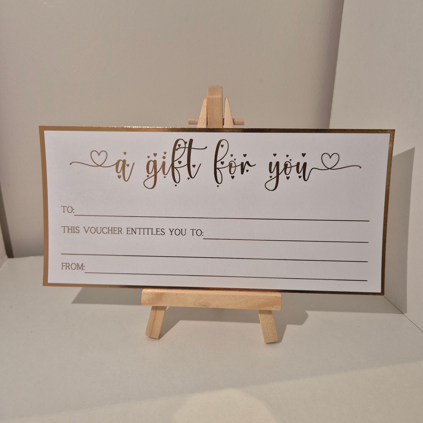 Luxury Foiled Voucher With Hearts