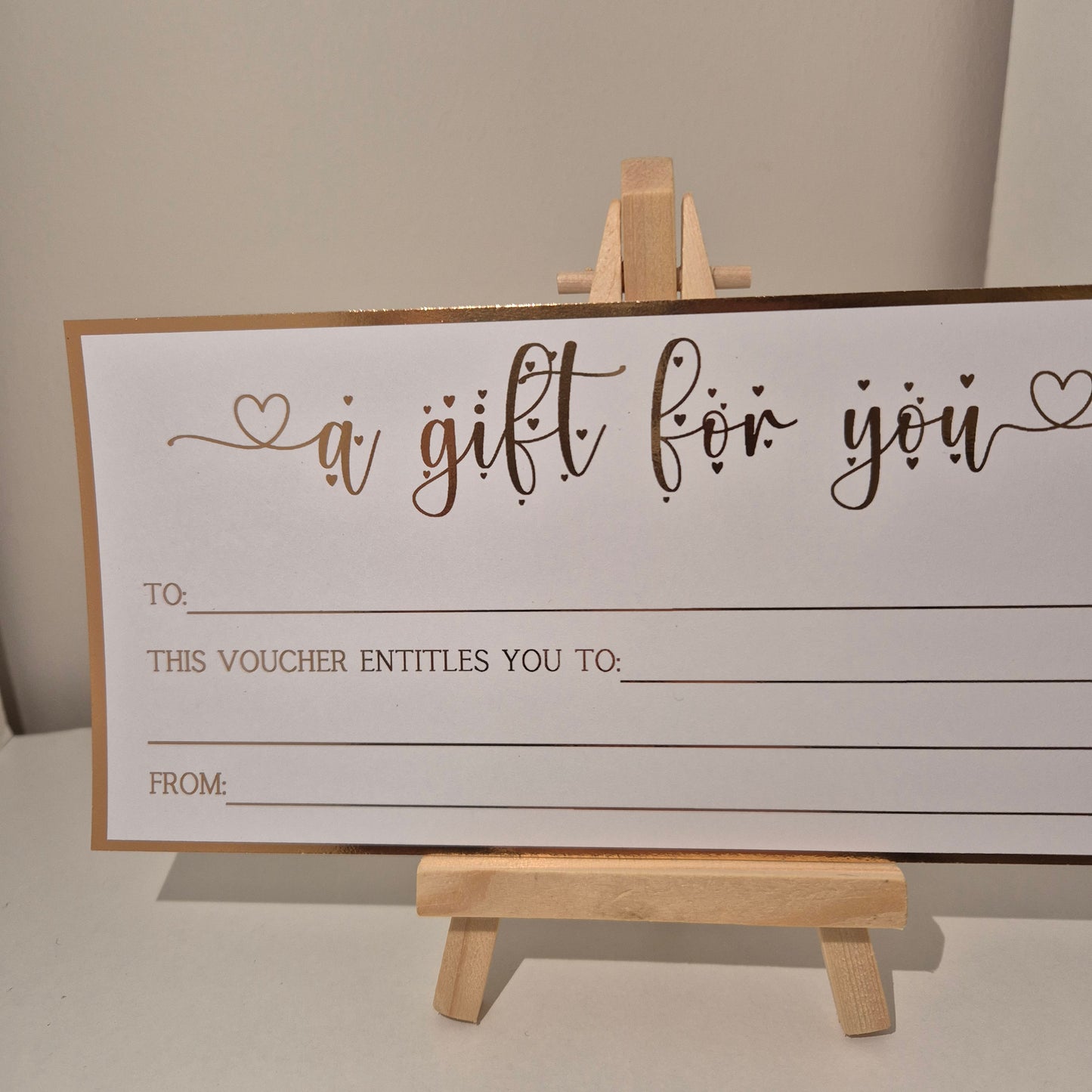 Luxury Foiled Voucher With Hearts