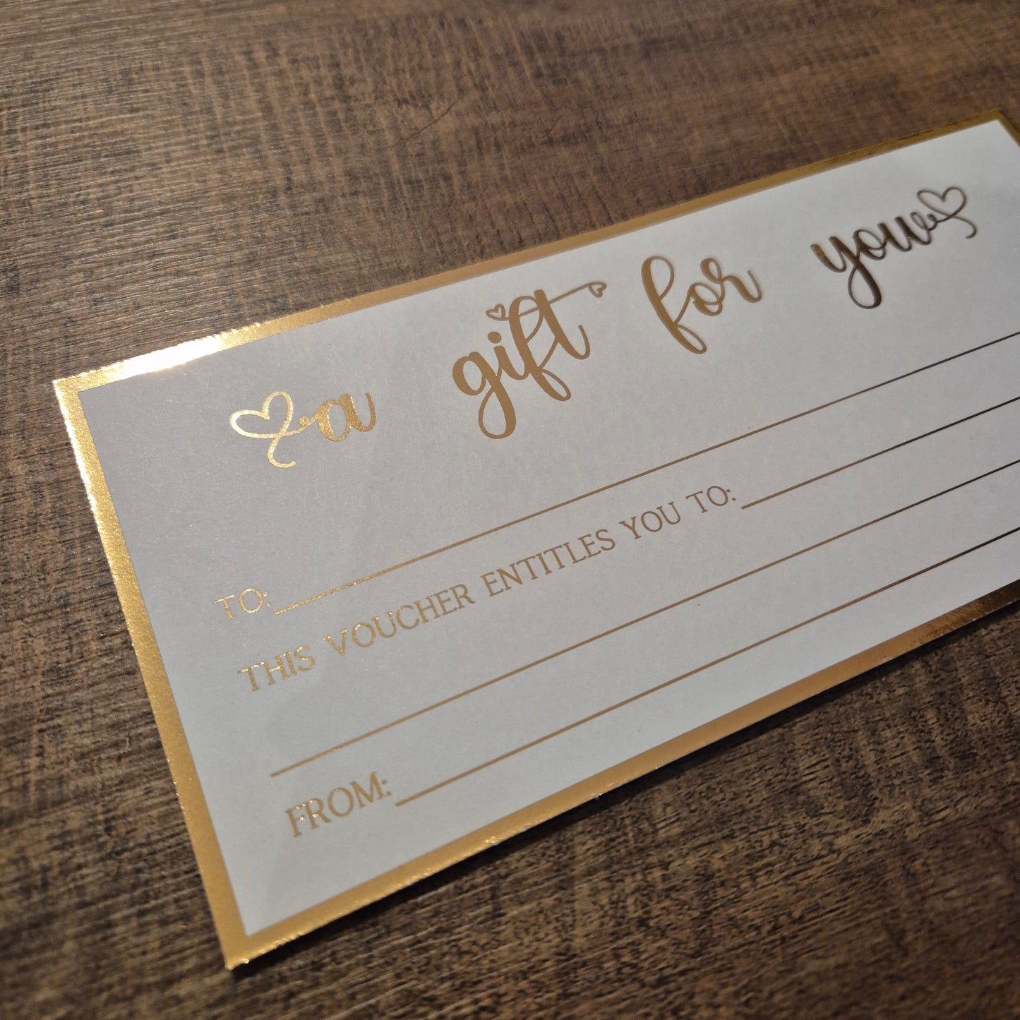 Luxury Two Heart Foiled Voucher