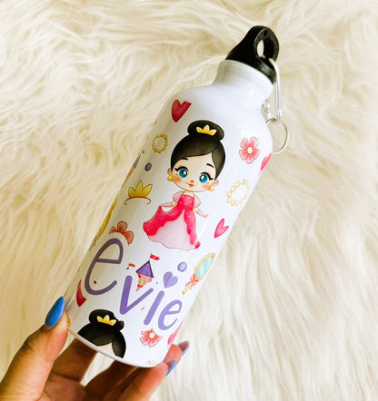 Personalised Pink Princess Water Bottle