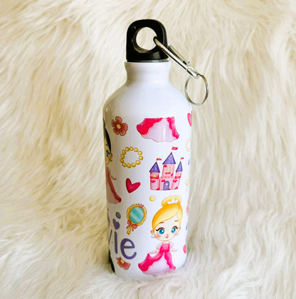 Personalised Pink Princess Water Bottle