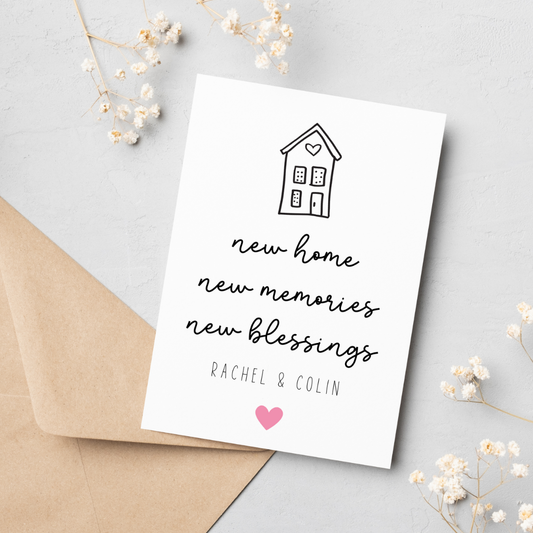 Personalised New Home New Blessings Card