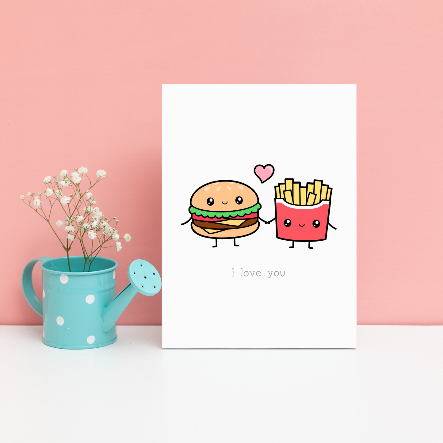 Cute Kawaii Burger & Chips Card