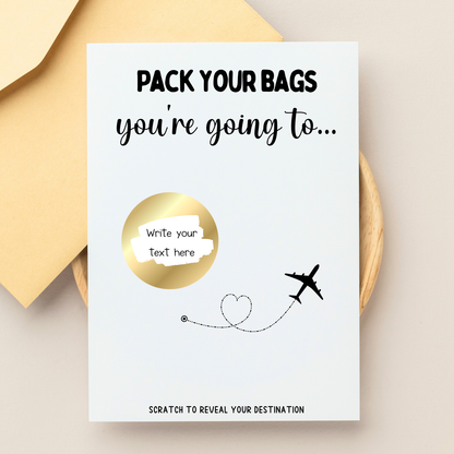 Pack Your Bags Aeroplane Scratch Card