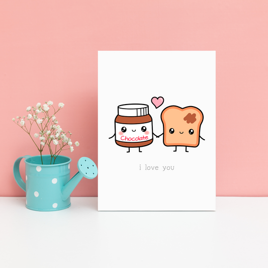 Cute Kawaii Nutella & Toast Card