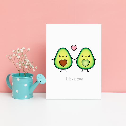 Cute Kawaii Avocado Card