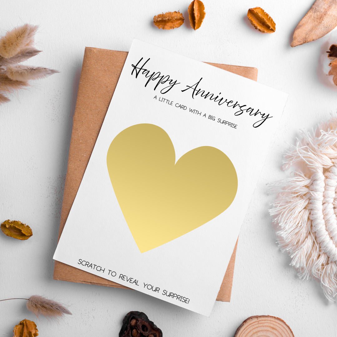 Happy Anniversary Heart Scratchie