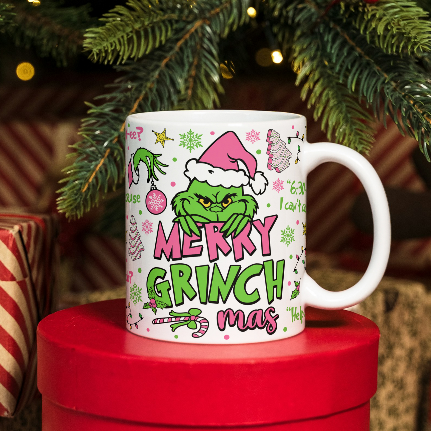 Pink Grinchy Mug