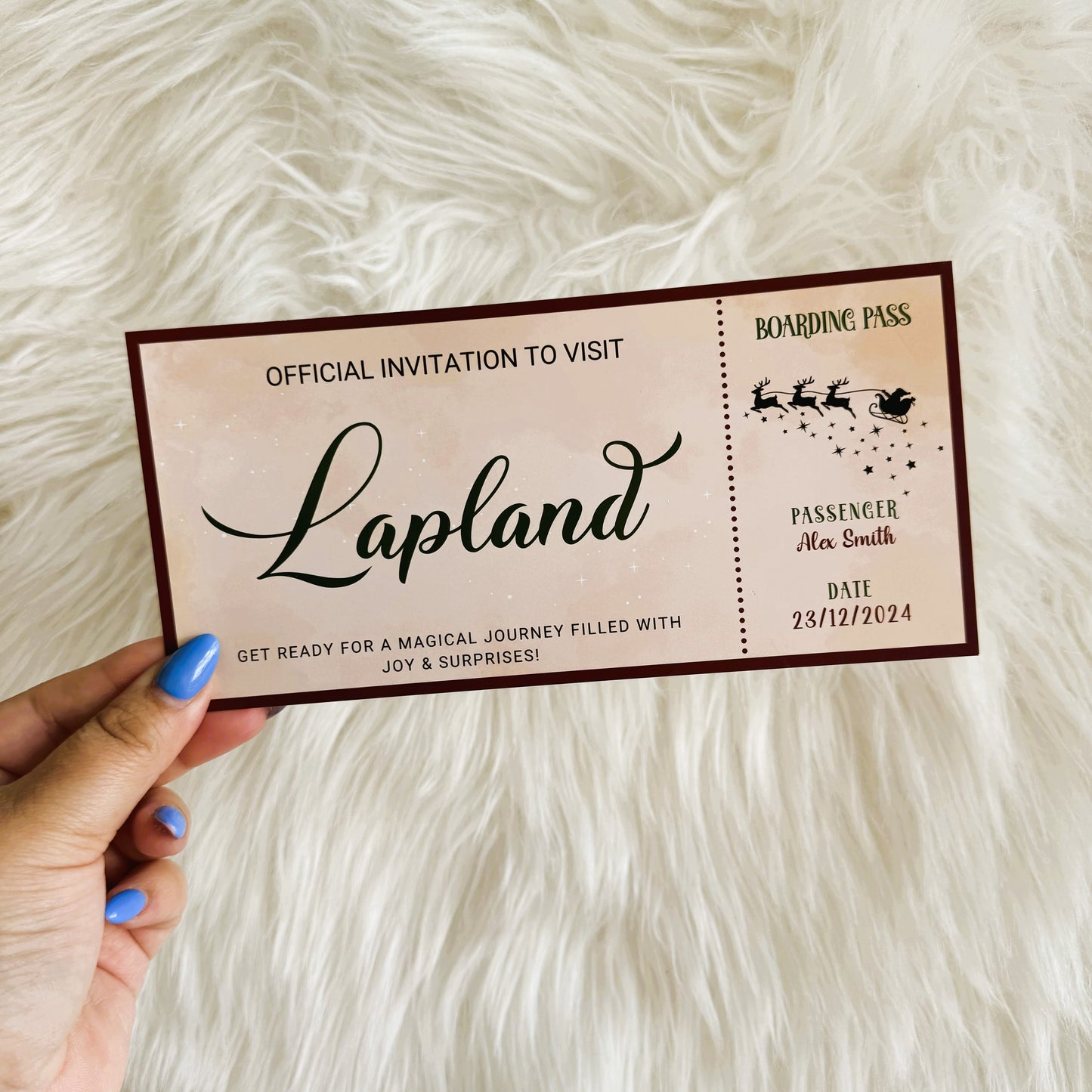 Personalised Lapland Invitation Ticket