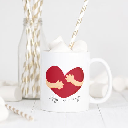 Hug in a Mug With Red Heart