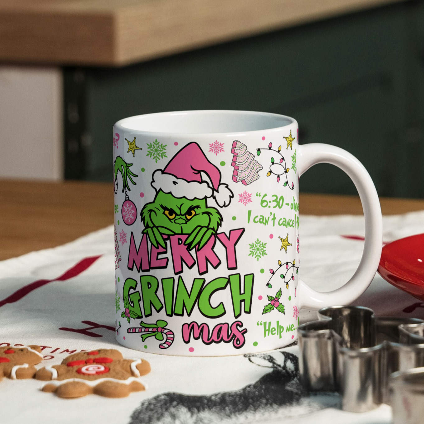 Pink Grinchy Mug