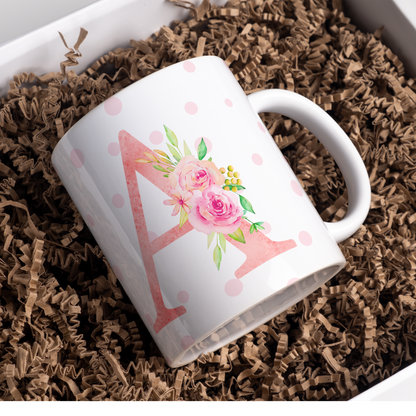 Floral Initial Mug